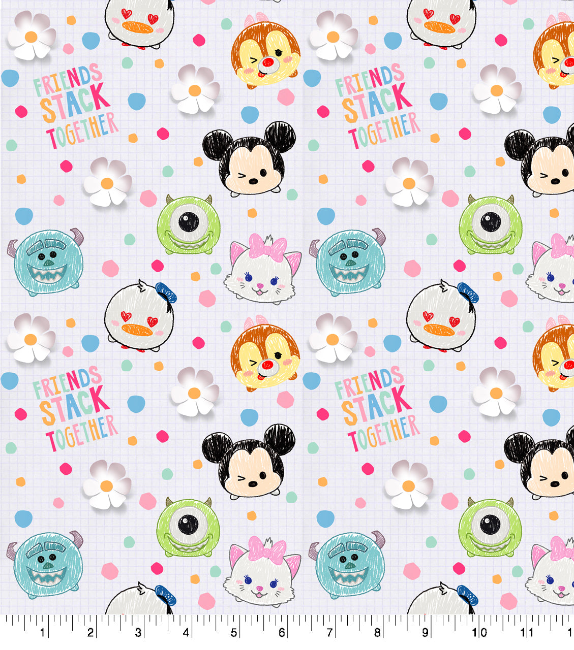 Disney Tsum Tsum Friends Stack Together Fabric –