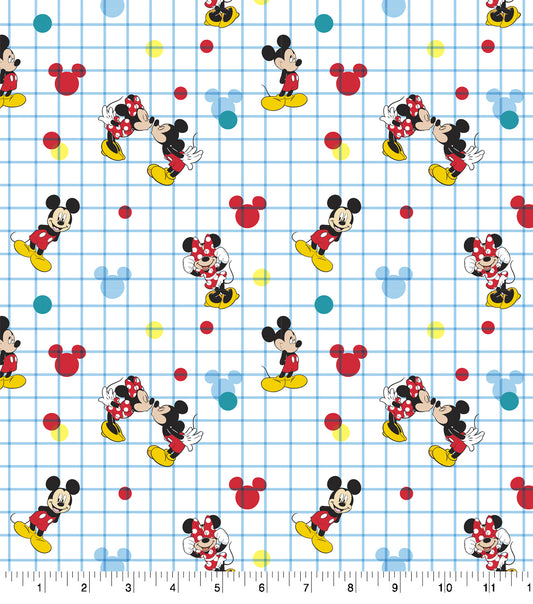 Disney Minnie Mouse & Mickey Mouse Sweet Kisses Cotton Fabric