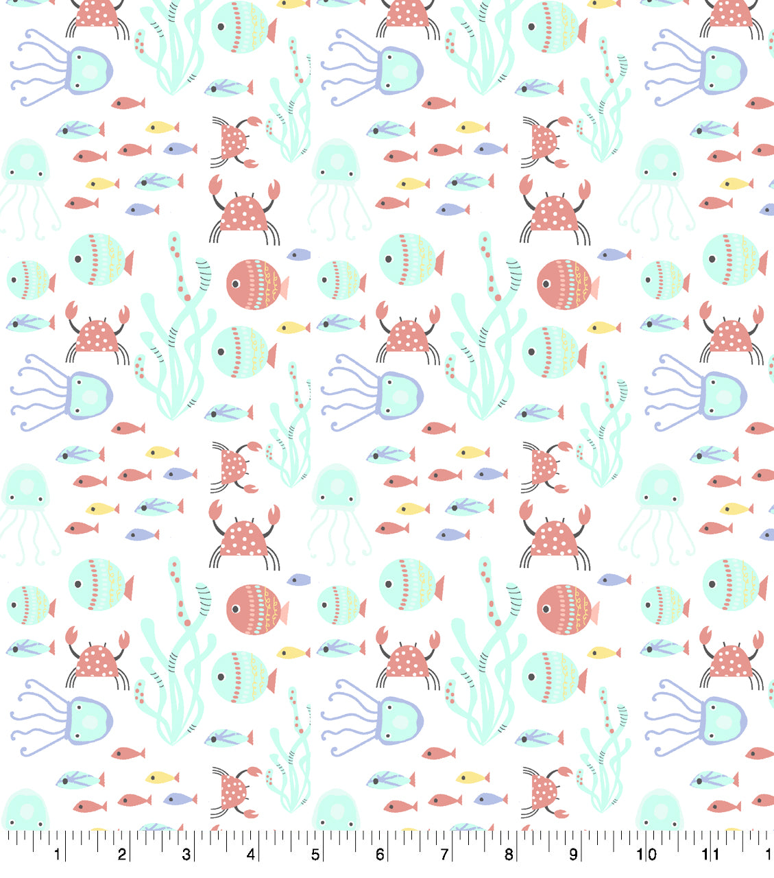 Springs Creative Mermaid Fun Down Under The Sea Cotton Fabric