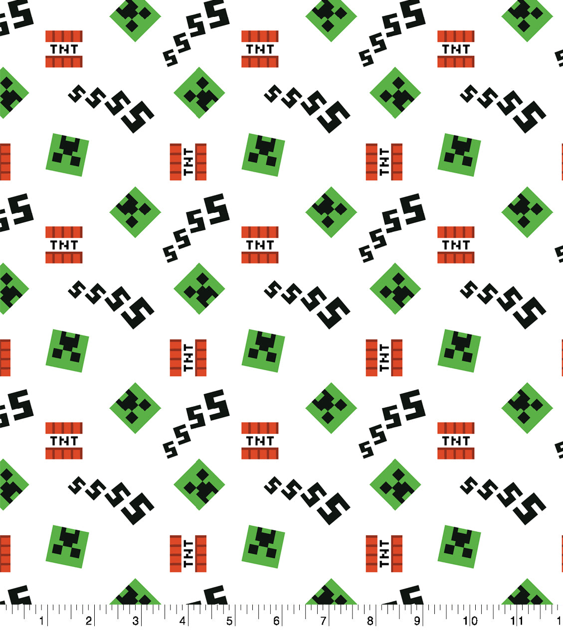 Mojang Minecraft Creeper Icons Cotton Fabric