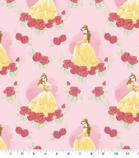 Disney Princess Belle Rose Fabric
