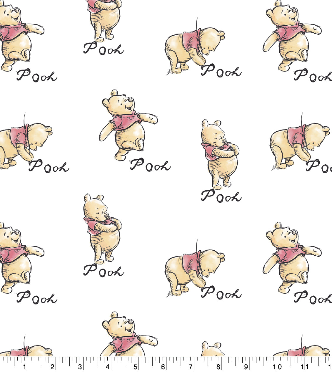 Disney Winnie the Pooh & Friends Sketch Cotton Fabric