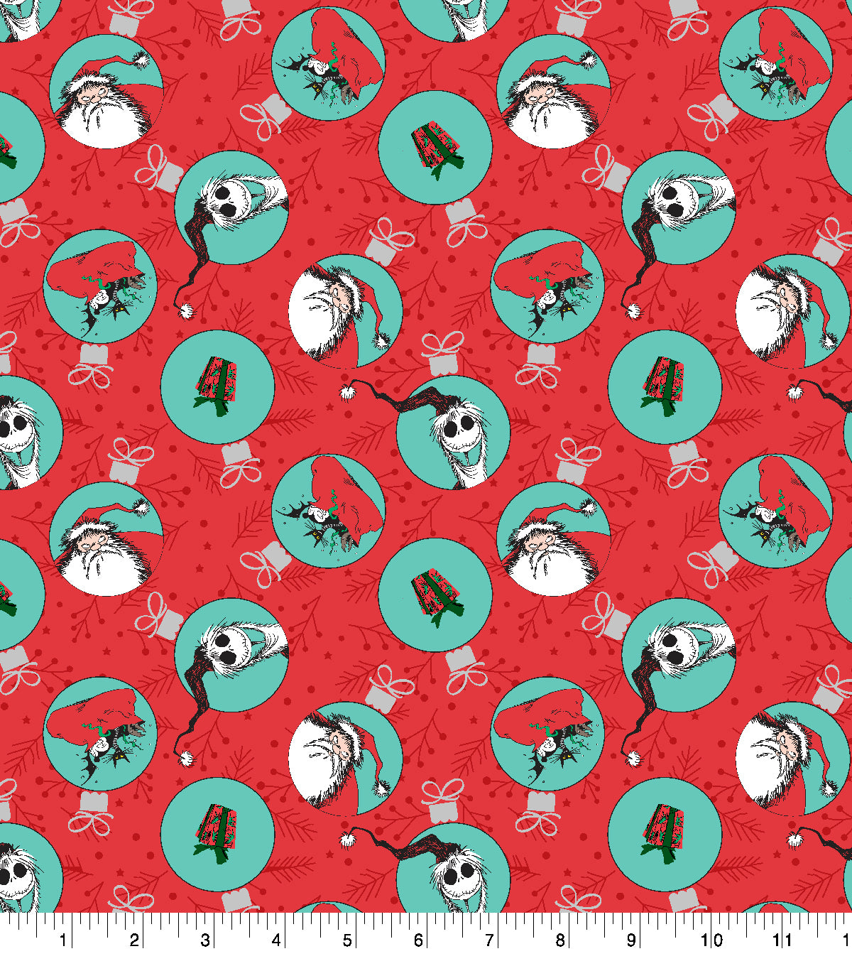 Disney Nightmare Before Christmas Ornaments of Halloween Town Fabric Poplin - 58 x 1 Yard
