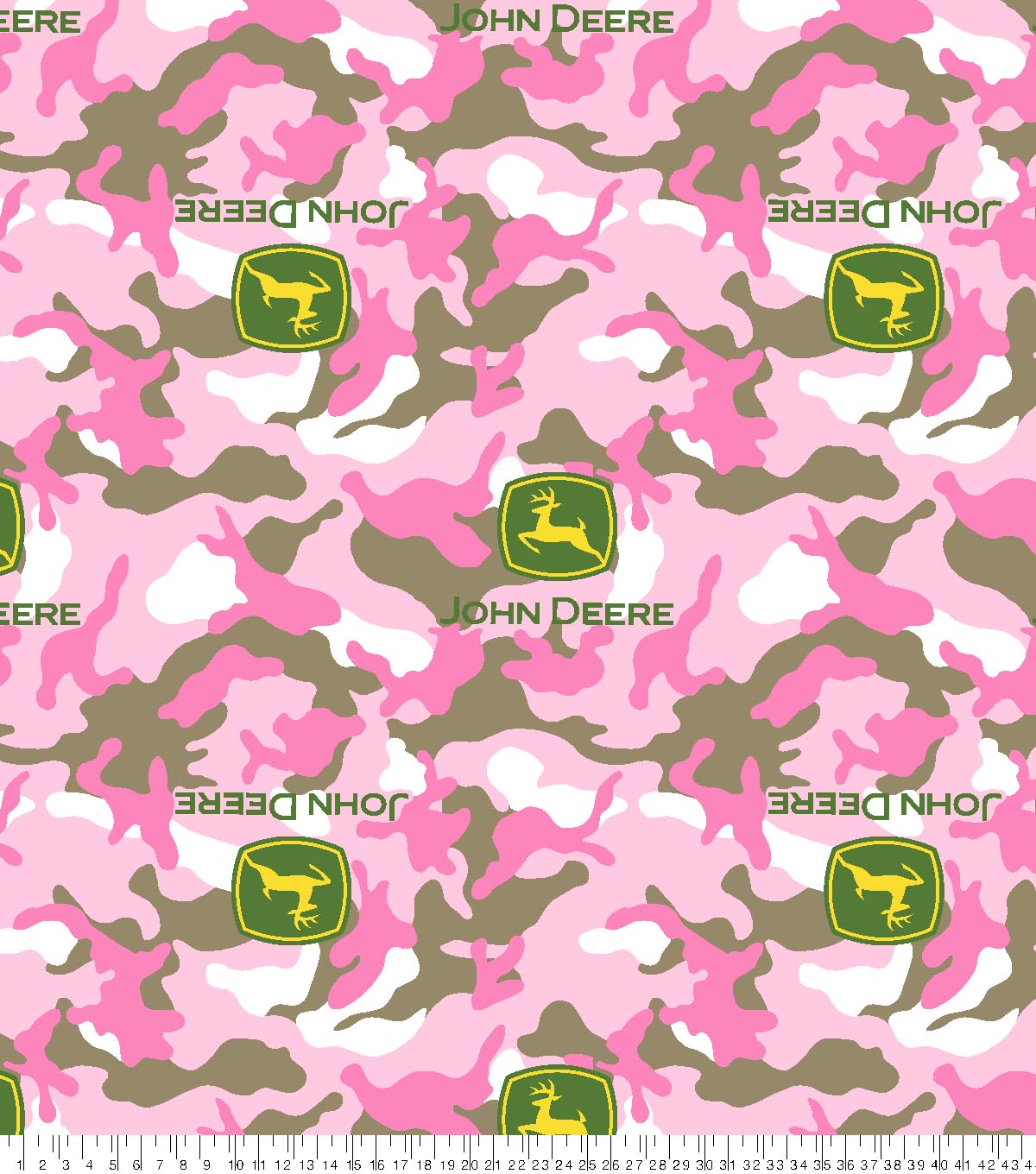 John Deere Everyday Logo Toss Camo Fleece Fabric By The Yard
