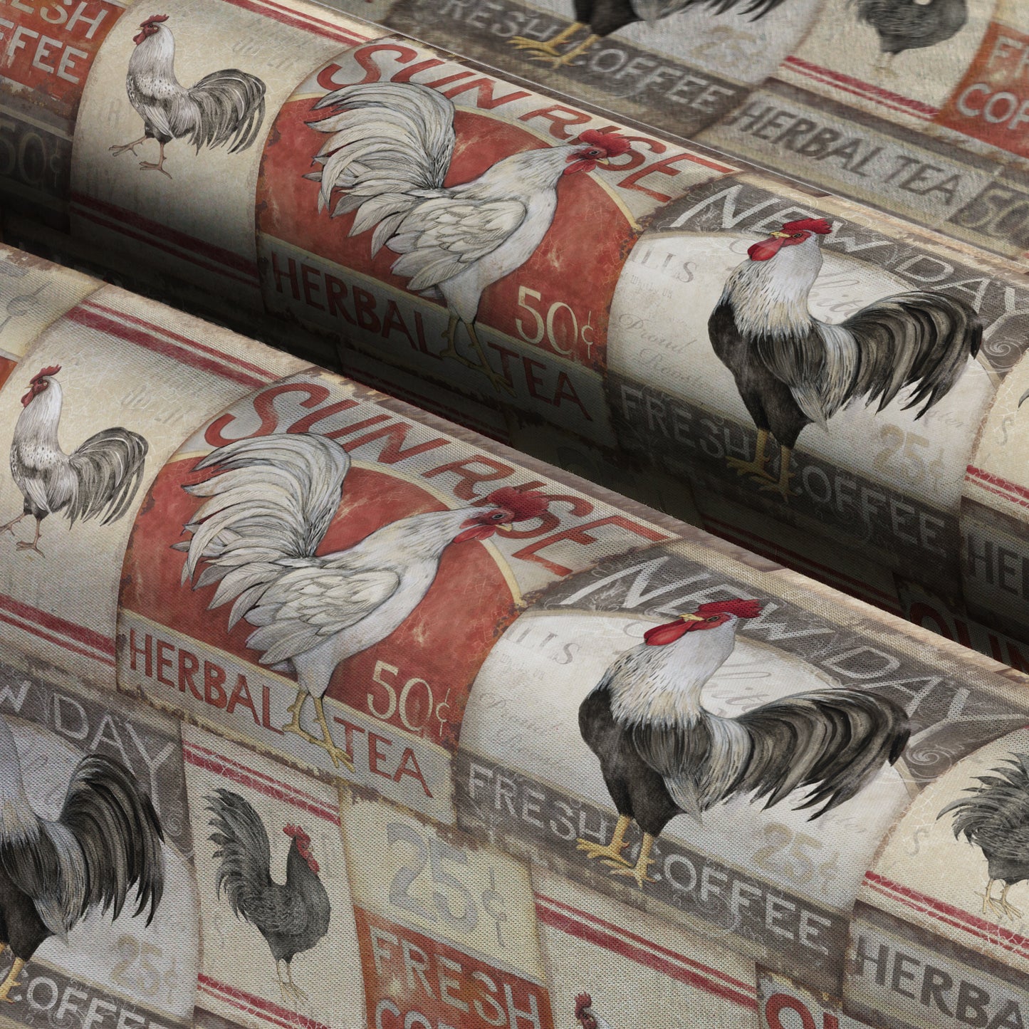 Farmhouse Rooster Patch Fabric