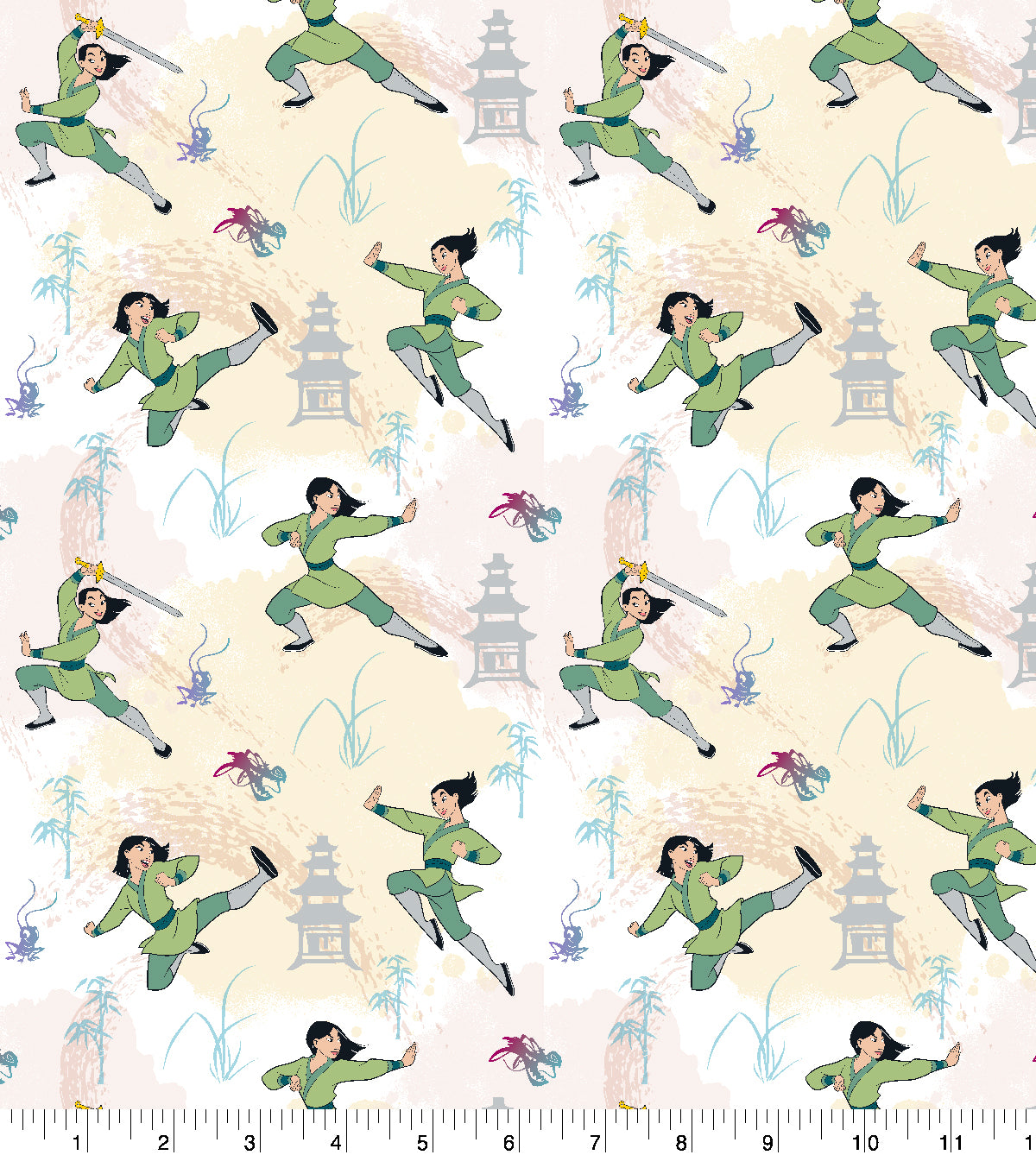 Disney Mulan Fight Like A Warrior Fabric