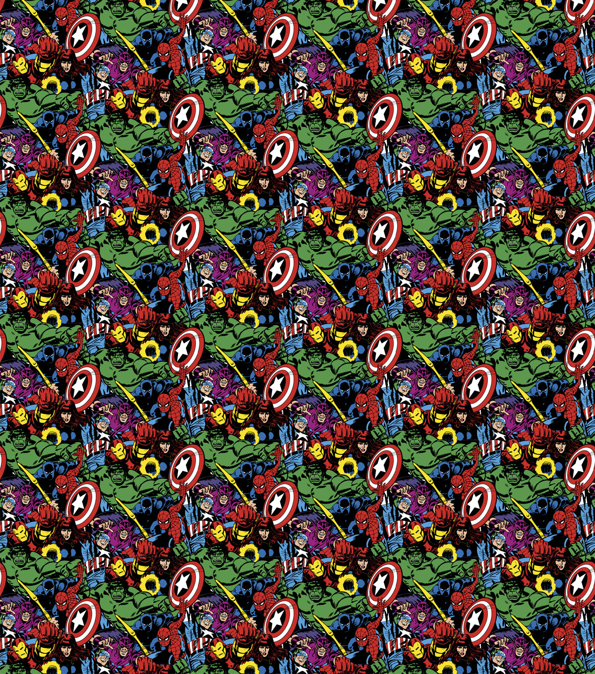 Marvel Retro Heroes Cotton Fabric
