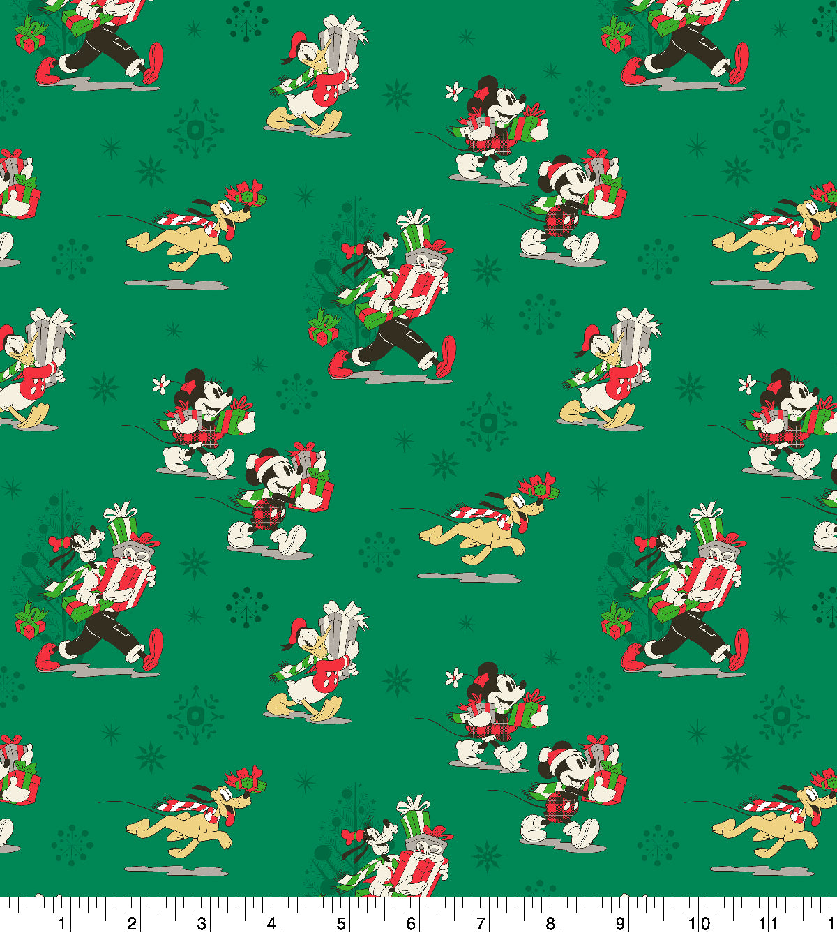 Disney Mickey Mouse & Friends Vintage Christmas Fabric