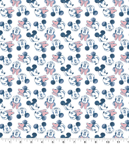 Disney Mickey Mouse & Minnie Mouse Starry Night Cotton Fabric