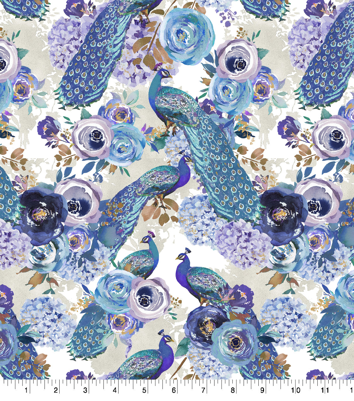 Blue Peacock Cotton Fabric