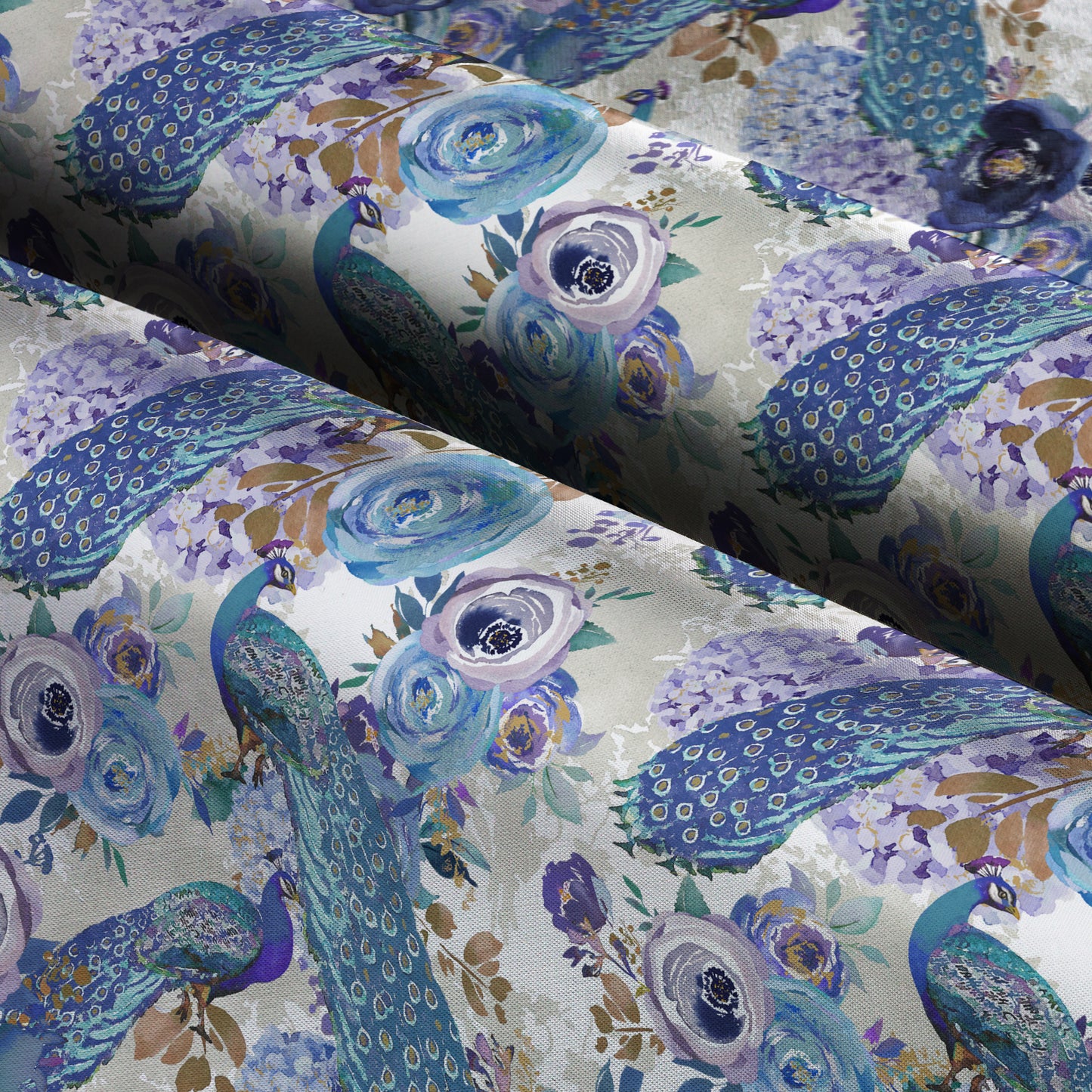 Blue Peacock Cotton Fabric
