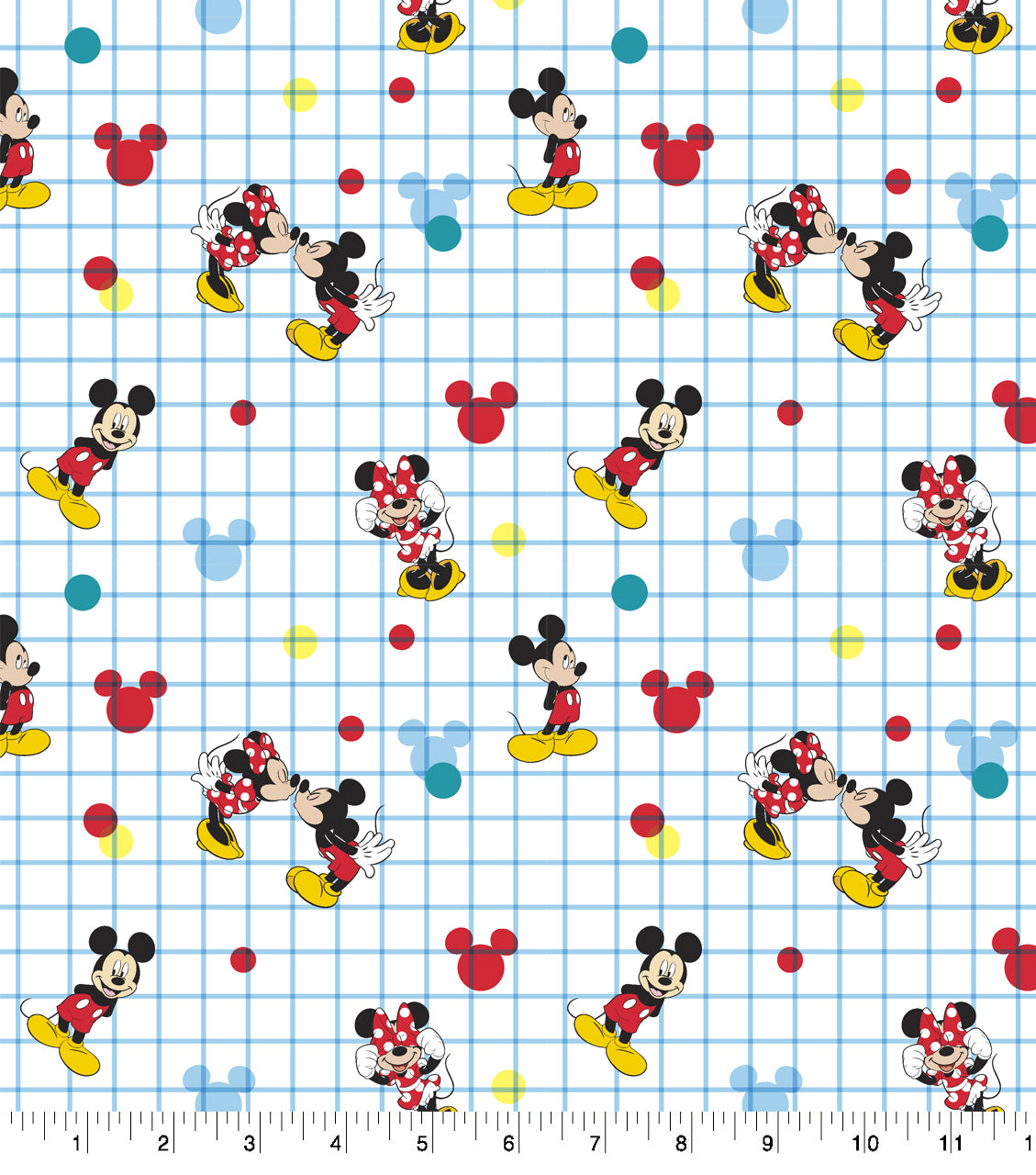 Disney Minnie Mouse & Mickey Mouse Sweet Kisses Cotton Fabric