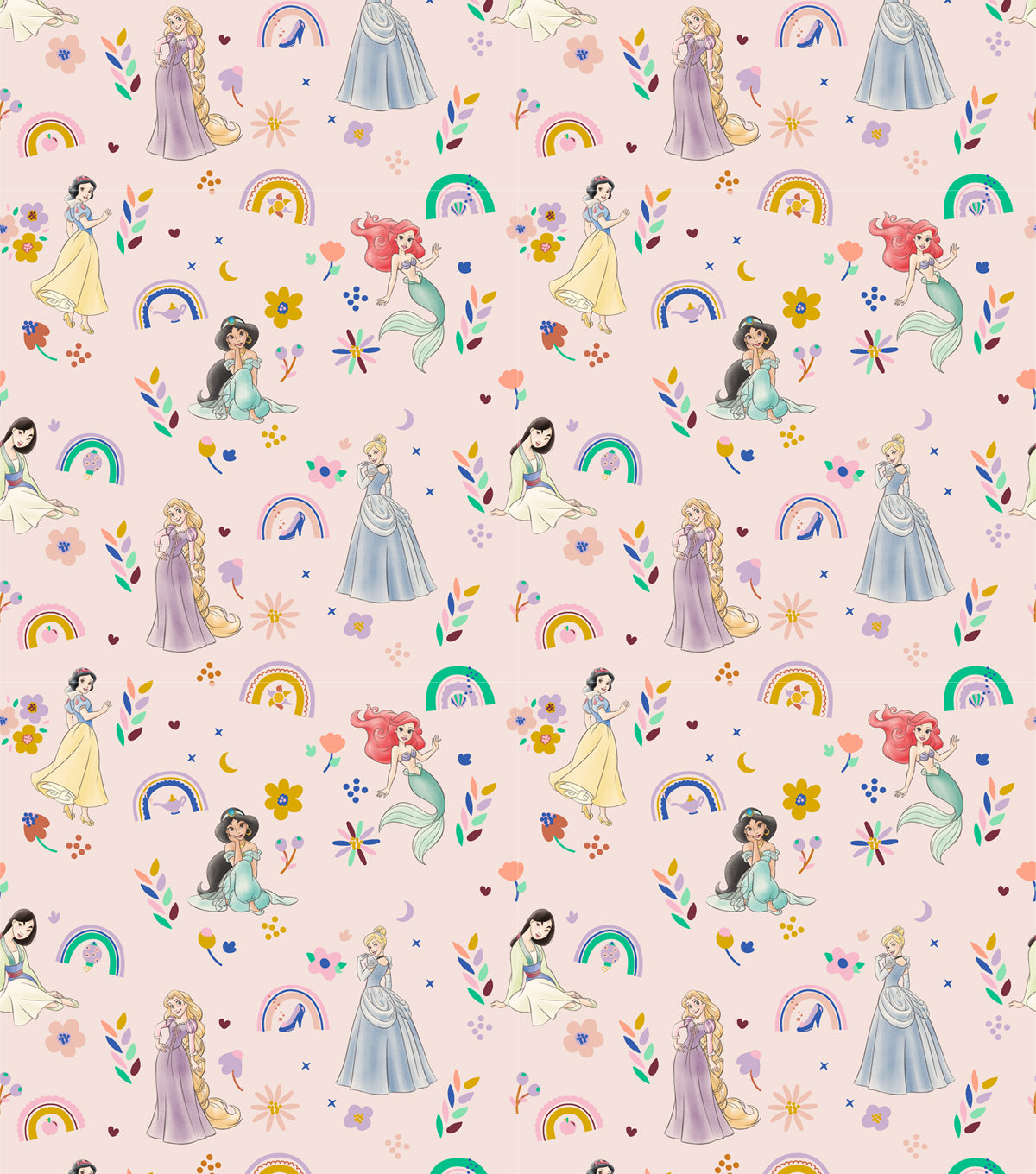 Disney Iconic Princess Character Cotton Fabric