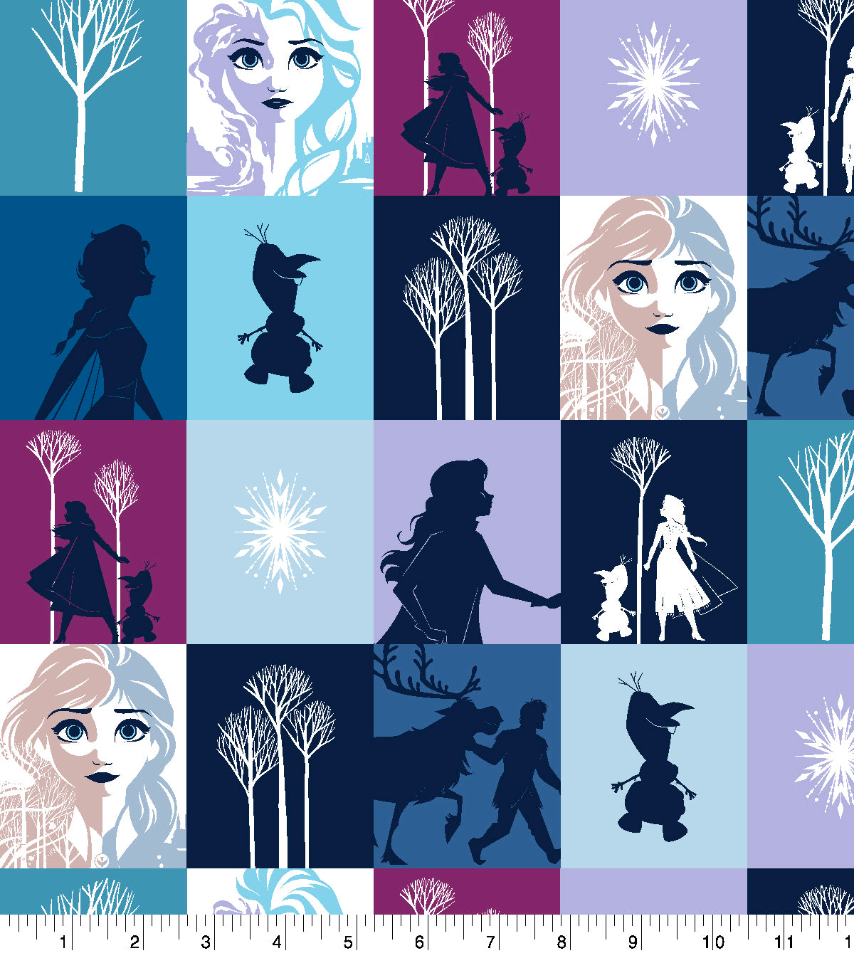 Disney Frozen Shadows & Silhouettes Fabric