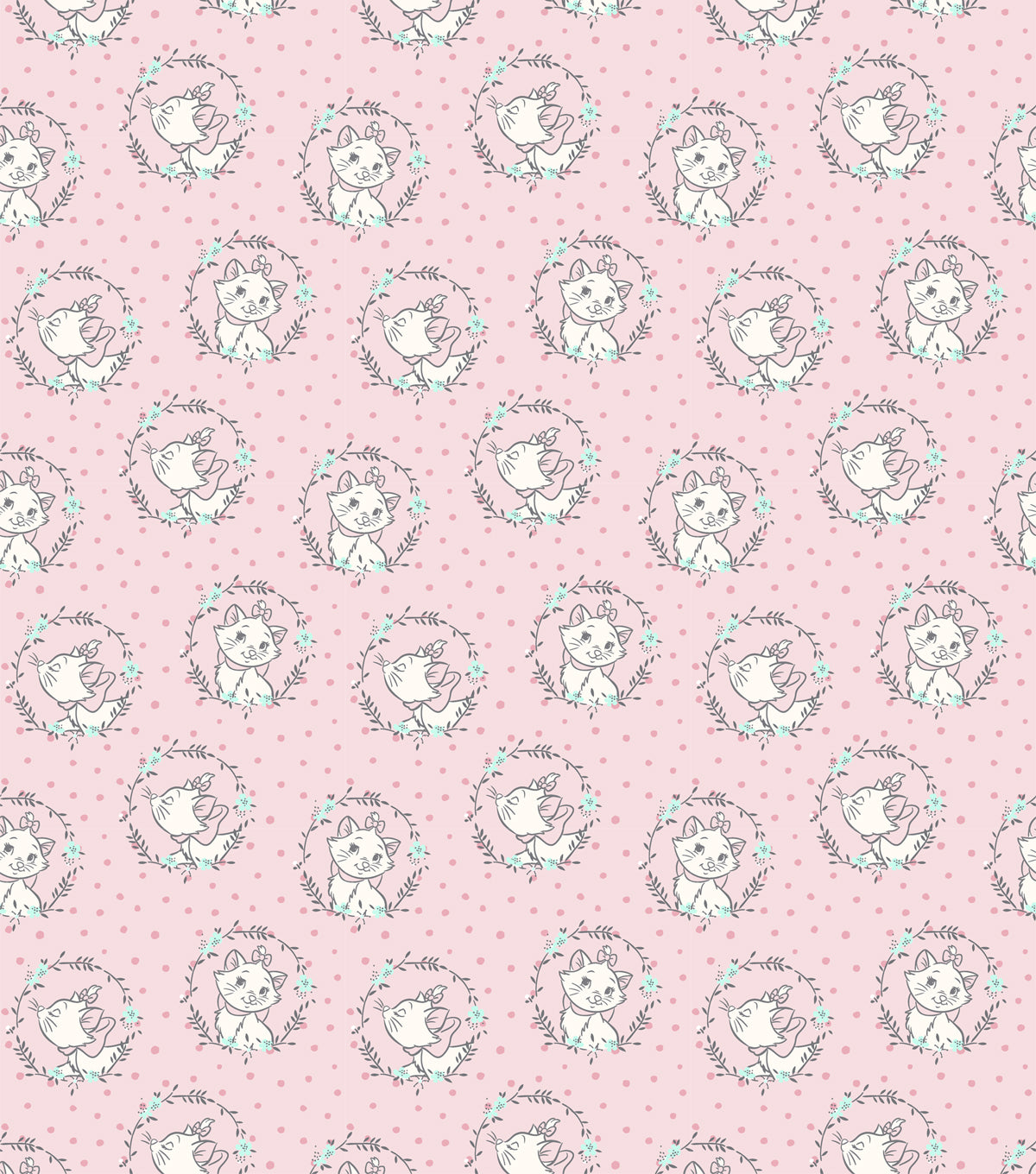 Disney Aristocats Marie Ami Floral Cotton Fabric