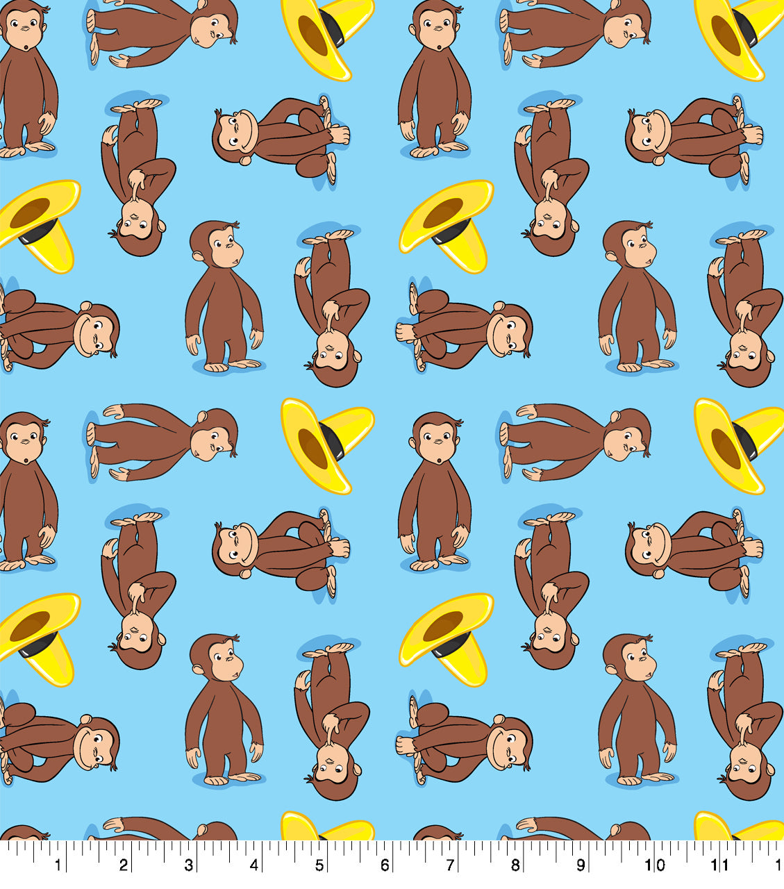Universal Curious George and the Yellow Hat Cotton Fabric