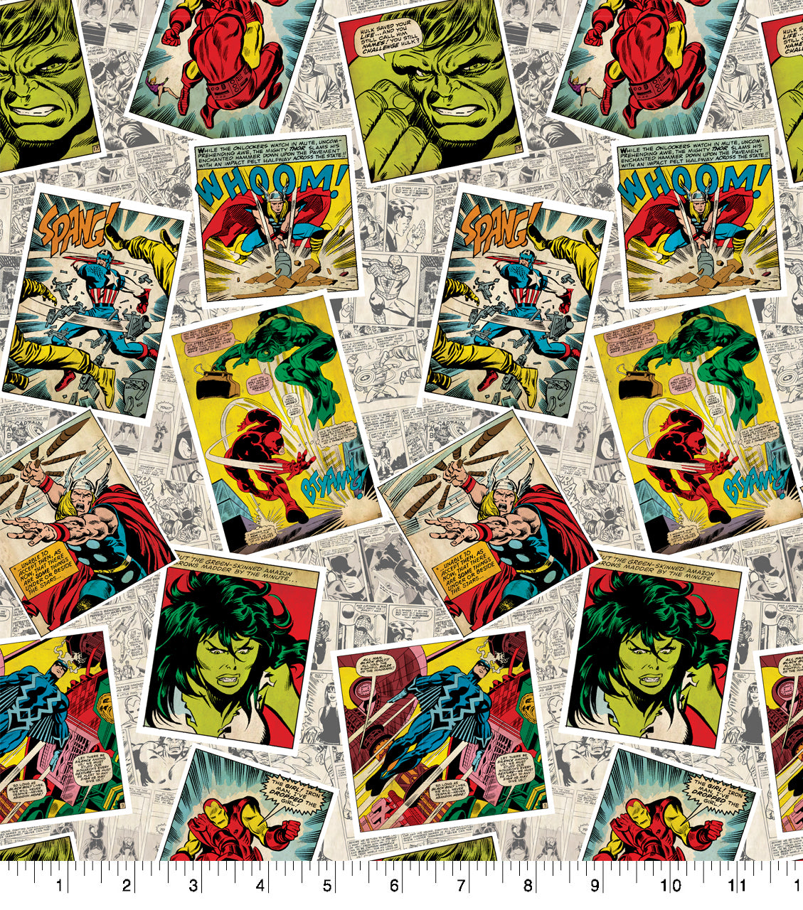 Marvel Retro Comic Super Hero Fabric Cotton Fabric