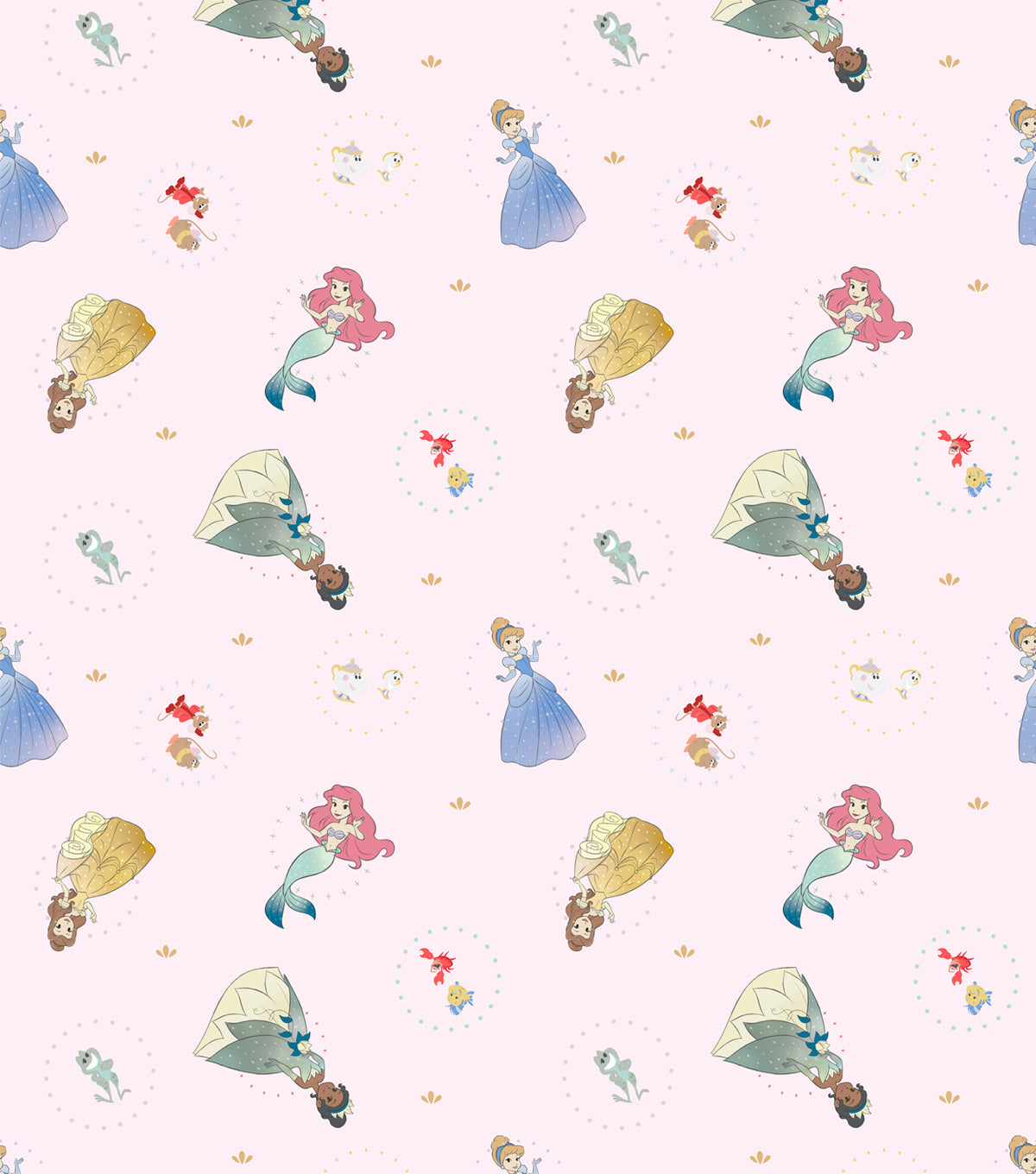 Disney Princess Characters & Animal Friends Cotton Fabric