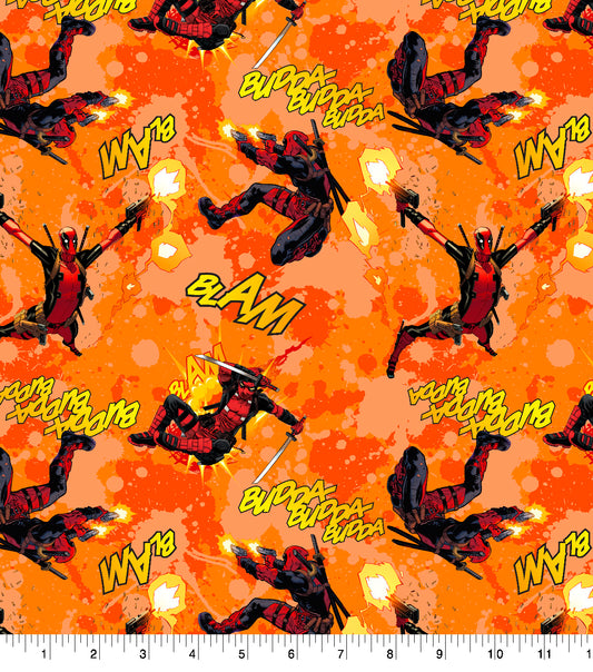 MARVEL Deadpool In Action Comic Fabric