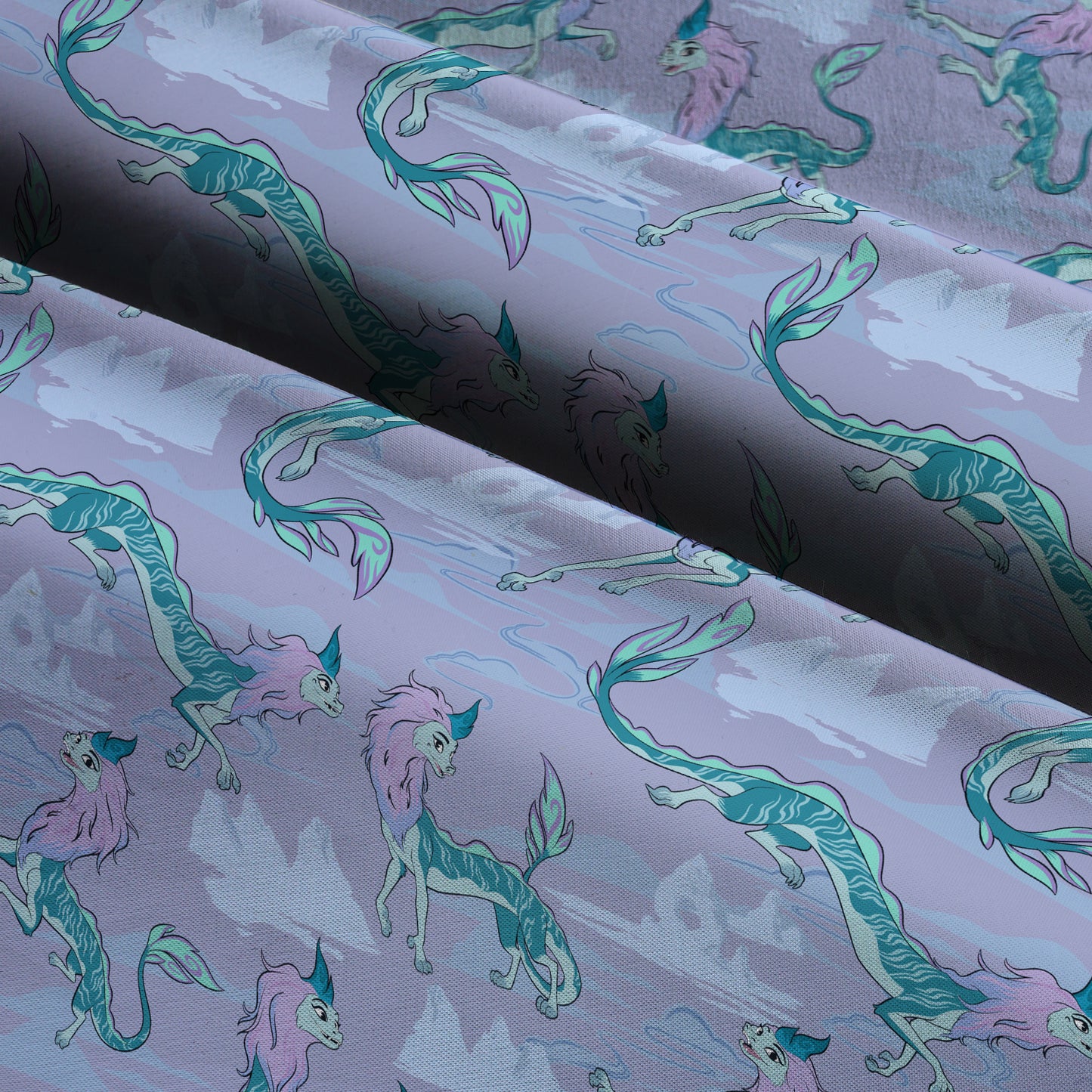 Disney Raya & the Last Dragon Watercolor Sisu Fabric