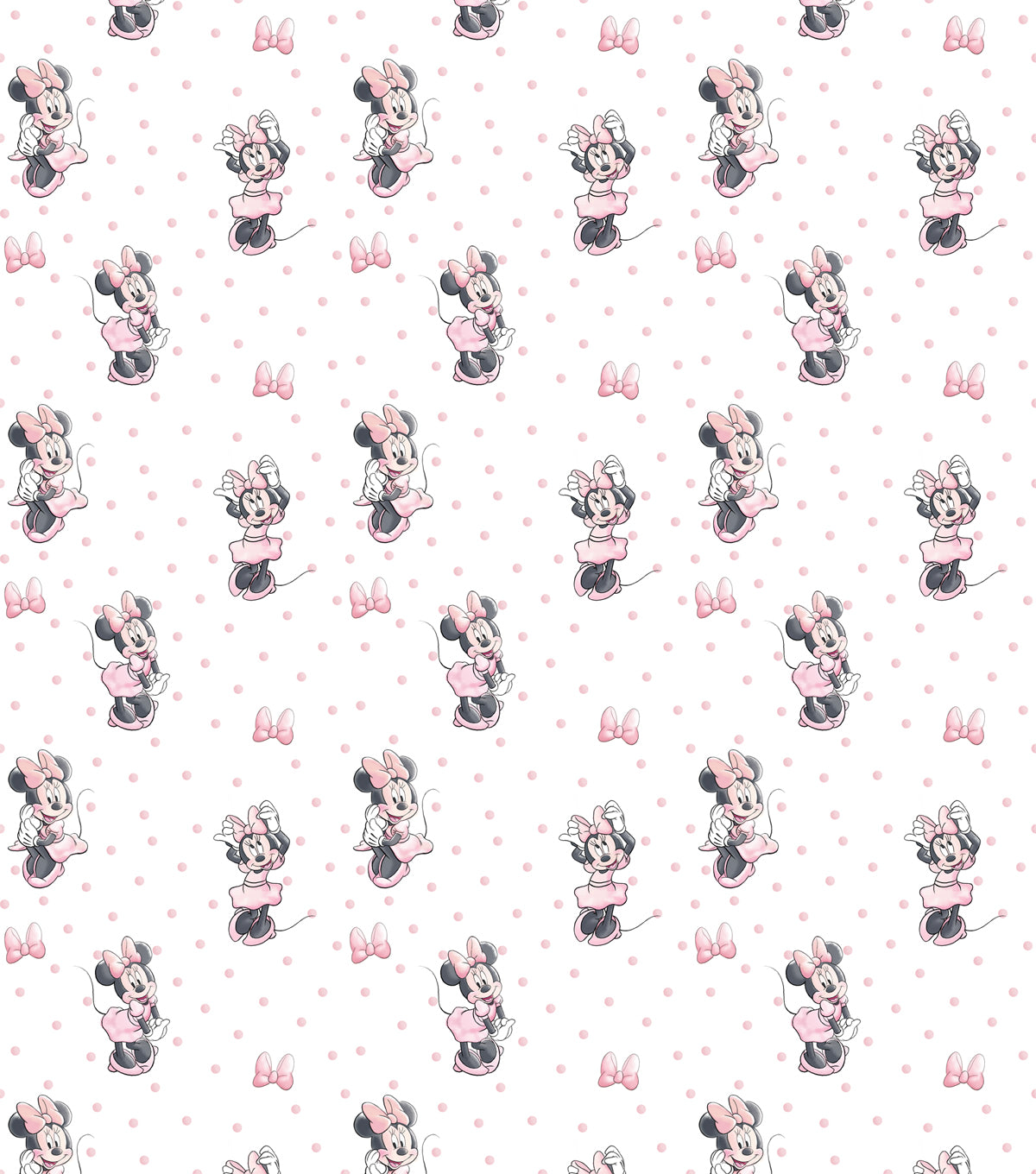 Disney Minnie Mouse Bows & Polka Dots Cotton Fabric
