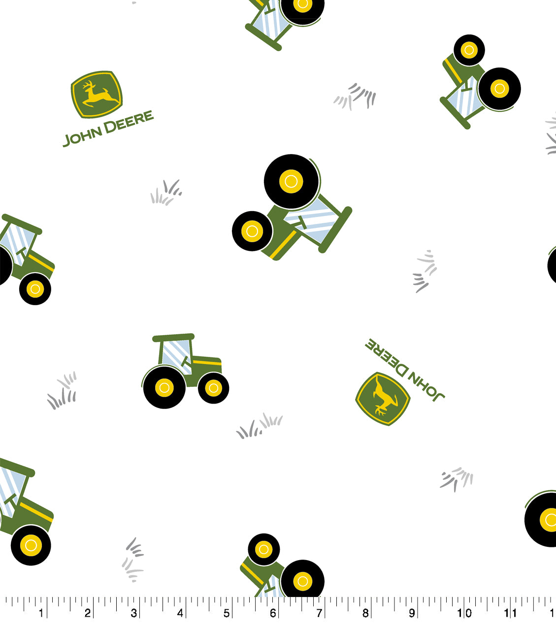 John Deere Baby Tractor Toss Cotton Fabric