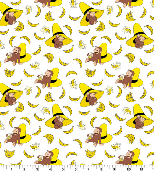 Universal Curious George Bananas Cotton Fabric