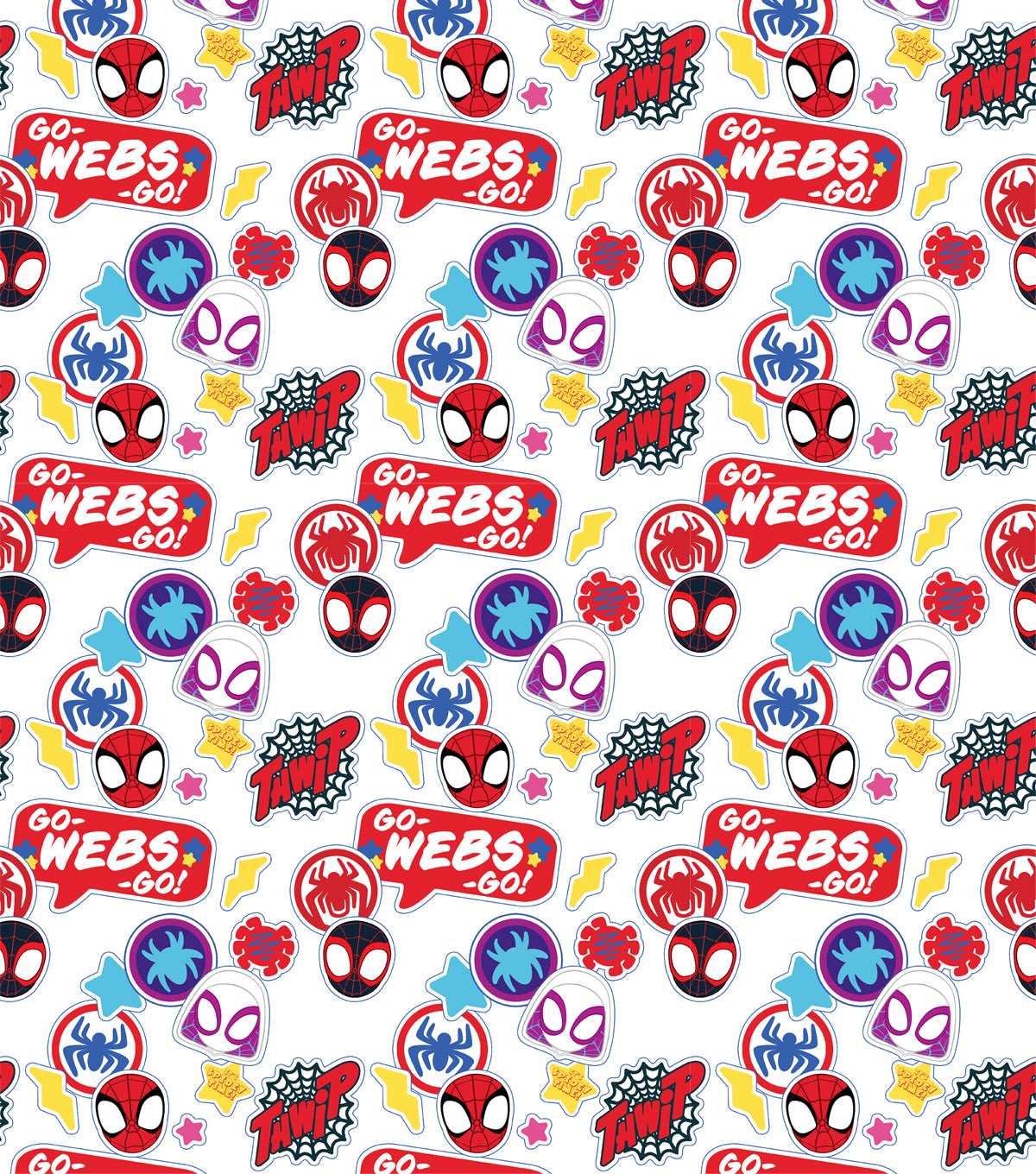 Marvel's Spidey and His Amazing Friends Word Pop Fabric