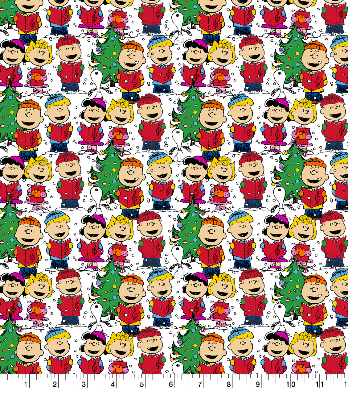 Peanuts Gang Christmas Carol Fabric