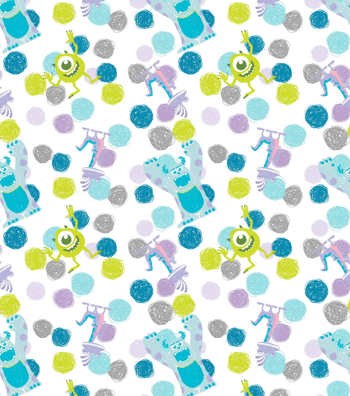 Disney & Pixar Monsters Inc. Polka Dot Fabric
