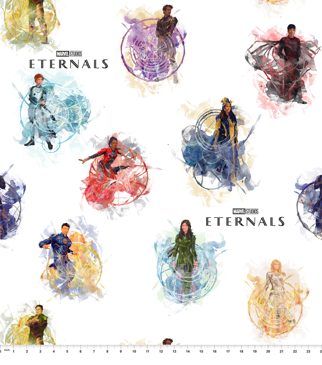 Marvel's Eternals in Watercolor Fabric