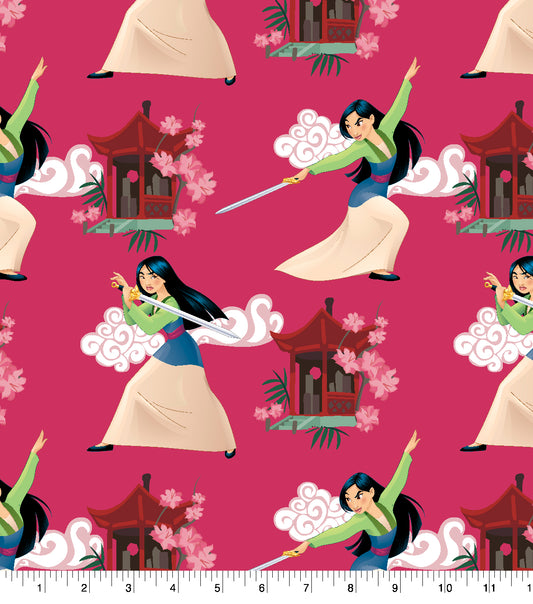 Disney Mulan Princess Warrior Fabric