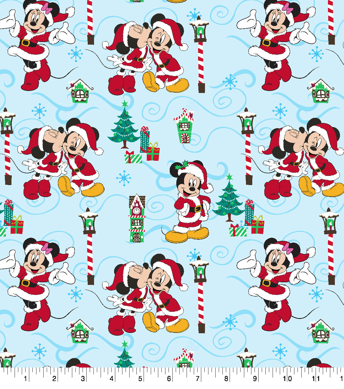 Disney Mickey Mouse & Minnie Mouse Christmas Love Fabric