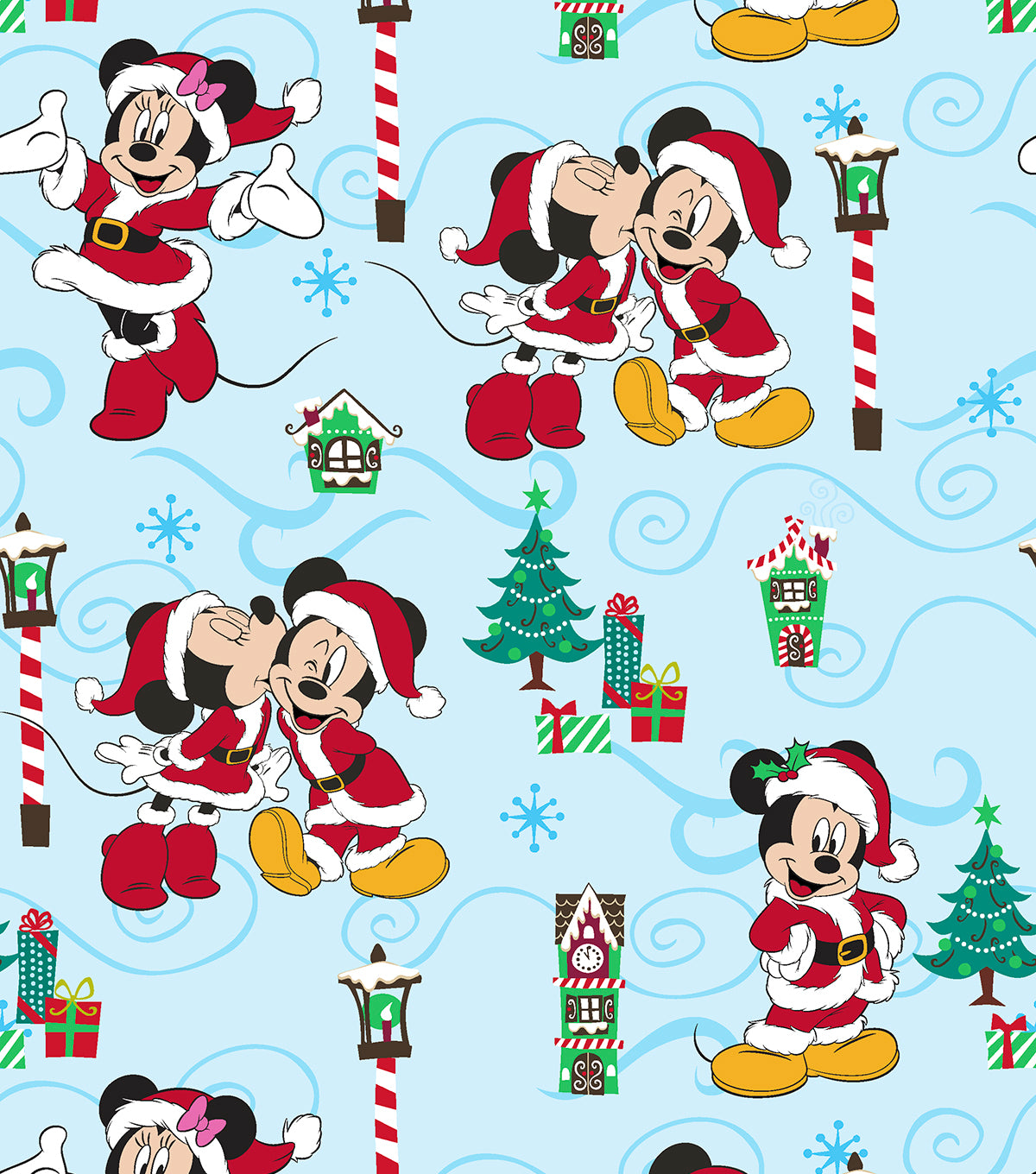Disney Mickey Mouse & Minnie Mouse Christmas Love Fabric