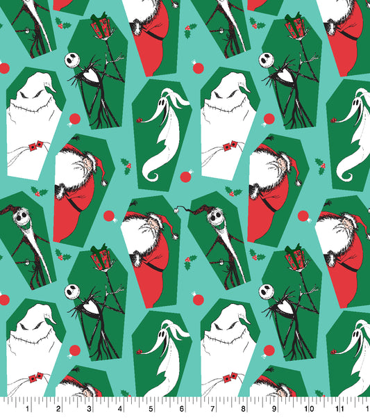 Disney The Nightmare Before Christmas Coffins of Christmas Holiday Fabric